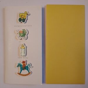 Paper Magic Group "New Baby" Greeting Card with Yellow Envelope, Pre-owned